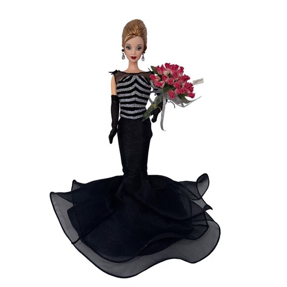 1998 40th Anniversary Barbie Doll #21384 Collector Edition Black Gown Roses - Picture 3 of 10